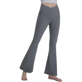 Flare Leggings for Women Yoga Pants Stretch Crossover High Waisted Bell Bottoms
