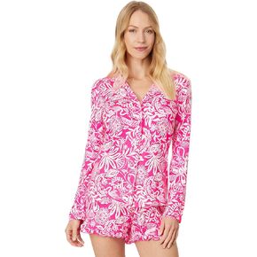 Lilly Pulitzer Women's Pj Knit Long Sleeve Button-up Top