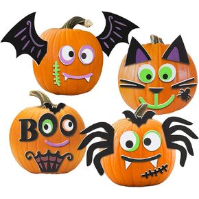 16 Packs Foam Halloween Pumpkins Decorations Stickers, Make Funny Pumpkins Craft Kits for Holiday Decor Kit Party Best Gift for Kids Adult Girls Boys DIY Jack-O-Lantern Pumpkin