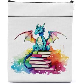 Floral Fantasy Book Sleeve Dragon Gifts Book Cover Fantasy Merch Book Lovers Gifts Book Club Gifts Bookish Gifts Book Protector Book Gifts for Readers Women Bestie Halloween Graduation Birthday Gifts