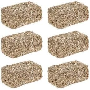 Tiny Hay Bales - 1.5 × 0.75 بوصة - ديكور حرفي صغير لإسطبل الميلاد الصغير، ديكور الخريف ديوراما الخريف - عدد 6 - طول 1.5 بوصة