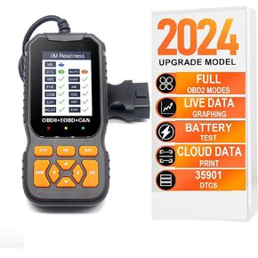 Professional OBD2 Scanner Diagnostic Tool Enhanced Auto Check Engine with Read/Erase Fault Code, 35,901 DTCs, Cloud Data Print, Code Reader Scanner for Cars After 1996