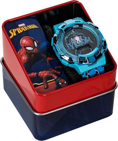 ساعة Marvel Venom للأطفال - إطار مضيء مع أضواء دوارة، شاشة LCD، حزام بلاستيكي سهل القراءة وقابل للتعديل - مثالية للأولاد والبنات in Saudi Arabia