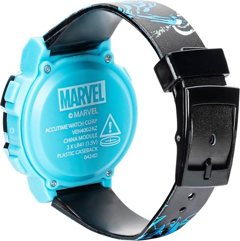 ساعة Marvel Venom للأطفال - إطار مضيء مع أضواء دوارة، شاشة LCD، حزام بلاستيكي سهل القراءة وقابل للتعديل - مثالية للأولاد والبنات in Saudi Arabia