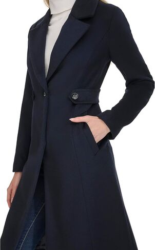 Cole Haan Women's Notch Lapel Slick Wool Coat in Saudi Arabia