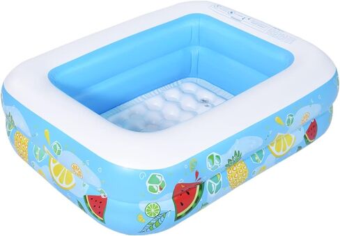 Inflatable Kiddie Pool, 47"x35"x13" Baby Pools with Inflatable Soft Floor, Durable Blow Up Pools for Kids, Backyard, Garden in Kuwait