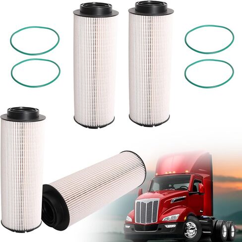 2277129 4 قطعة عنصر فلتر الوقود متوافق مع محرك Paccar MX-13 MX13 لـ Peterbilt لـ DAF لشاحنات Kenworth، يستبدل فاصل المياه بفلتر الوقود # 2277129PE 1852006 2133096 2164463 1852006PE in Saudi Arabia