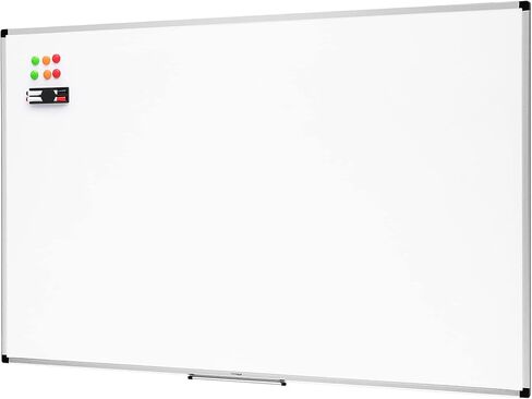 Amazon Basics Whiteboard Drywipe Magnetic with Pen Tray and Aluminium Trim, 90 cm x 60 cm (WxH) in Saudi Arabia