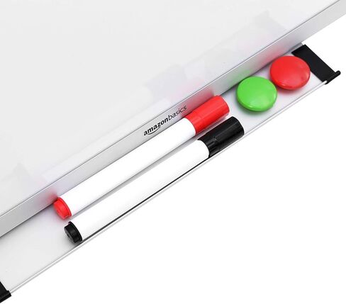 Amazon Basics Whiteboard Drywipe Magnetic with Pen Tray and Aluminium Trim, 90 cm x 60 cm (WxH) in Saudi Arabia