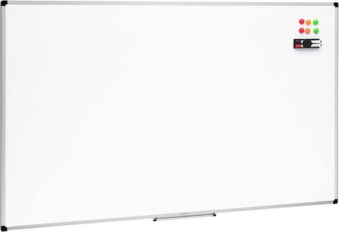 Amazon Basics Large Magnetic Dry Erase Whiteboard with Aluminum Frame, Pen Tray, Wall Mountable, 35.4" x 23.6", for School, Classroom, Office & Home in Kuwait