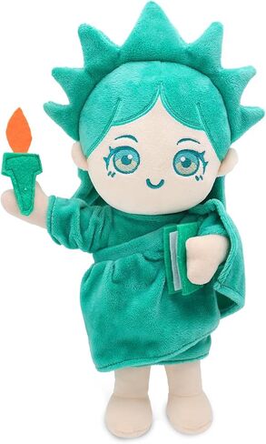 Statue of Liberty Plush Doll Toy 13" Lady Liberty Figurine Plushie Stuffed Animal for Kids (Green with Small Eyes) in Saudi Arabia