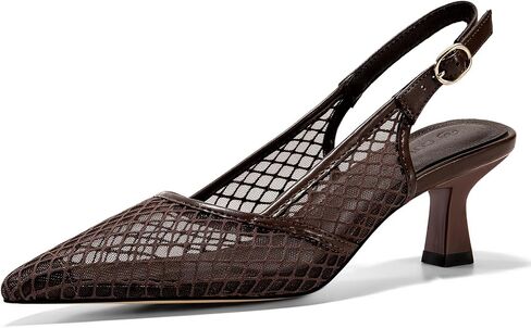 Coutgo Women's Slingback Kitten Low Heels Mesh Pumps Closed Pointed Toe Wedding Work Dress Shoes in Saudi Arabia