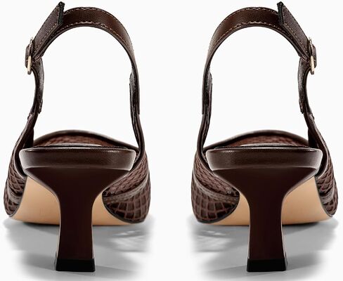 Coutgo Women's Slingback Kitten Low Heels Mesh Pumps Closed Pointed Toe Wedding Work Dress Shoes in Saudi Arabia