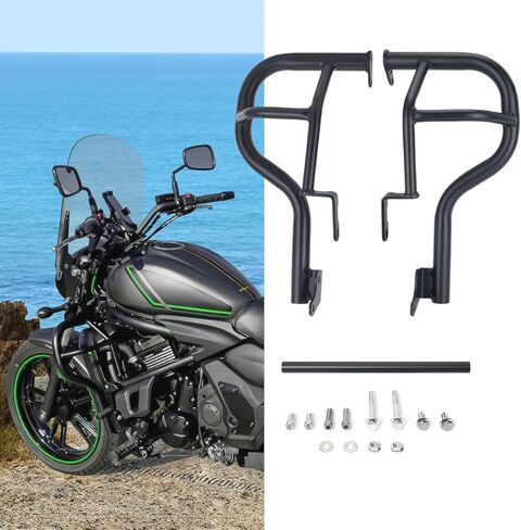 قضبان التصادم لمحرك الطريق السريع للدراجات النارية، واقيات خزان الغاز المتساقطة للإطار متوافقة مع Kawasaki Vulcan S 650 VN650 EN650 2015-2022 (أسود غير لامع) in Kuwait