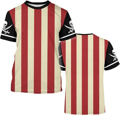 Anime Pirate Captain T-Shirt Funny Cosplay Costume Knight Tee Crewneck Short Sleeve Casual Top Unisex in Saudi Arabia
