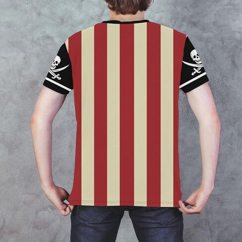 Anime Pirate Captain T-Shirt Funny Cosplay Costume Knight Tee Crewneck Short Sleeve Casual Top Unisex in Saudi Arabia