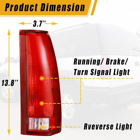 Boine Tail Light Compatible With 1988-1999 Chevy GMC Silverado Sierra C/K 1500 2500 3500 Suburban Tahoe Blazer Yukon Cadillac Escalade Driver and Passenger Side (Red with Circuit Board) in Saudi Arabia