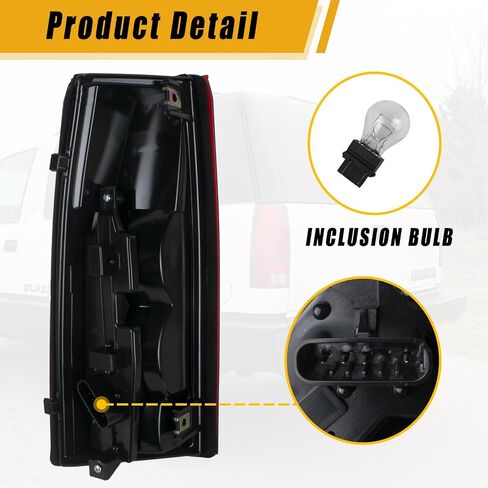 Boine Tail Light Compatible With 1988-1999 Chevy GMC Silverado Sierra C/K 1500 2500 3500 Suburban Tahoe Blazer Yukon Cadillac Escalade Driver and Passenger Side (Red with Circuit Board) in Saudi Arabia