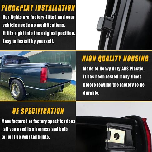 Boine Tail Light Compatible With 1988-1999 Chevy GMC Silverado Sierra C/K 1500 2500 3500 Suburban Tahoe Blazer Yukon Cadillac Escalade Driver and Passenger Side (Red with Circuit Board) in Saudi Arabia