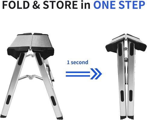 Folding Step Stool Small Foldable Step Stool One Step Ladder with 330 lb Large Loading Capacity for Kitchen, Bathroom, Closet, Garage, Garden in Saudi Arabia