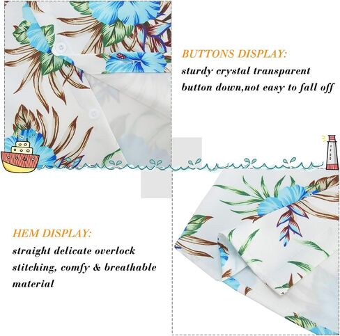 Little & Big Boy's Button Down Hawaiian Shirts Short Sleeve Cool Cartoon Print Dress Tops T-Shirt for Kids 7-14T… in Kuwait