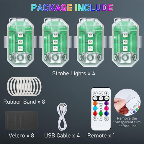 Upgraded Wireless & Rechargeable Anti-Collision LED Lights with Remote Control – Ultra-Bright,Adjustable Lighting for Motorcycle,Bicycles,Drone,e-Scooter,Halloween,Safety Light for Enhanced Visibility in Kuwait