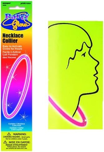 Pink Glow Necklace (1 Pc.) - Ultimate Party Accessory for Concerts, Birthdays, Halloween, New Year & Christmas in Saudi Arabia