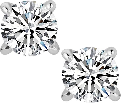 0.3/0.5/1CT Moissanite Stud Earrings, Silver/Rose Gold Color Sparkling Earrings for Women, 925 Sterling Silver Plated 18K White Gold Earrings in Saudi Arabia