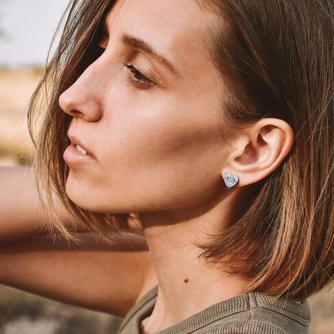 Heart Moissanite Stud Earrings Rhodium Plated Sterling Silver Hypoallergenic Earrings 1ct Lab Created Diamond Earrings For Women in Saudi Arabia