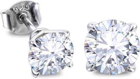 Heart Moissanite Stud Earrings Rhodium Plated Sterling Silver Hypoallergenic Earrings 1ct Lab Created Diamond Earrings For Women in Saudi Arabia