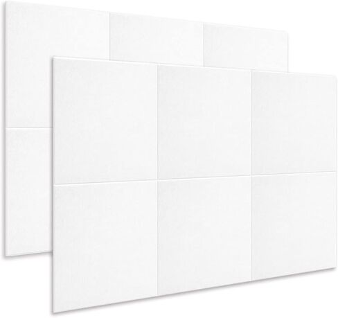 لوحات Deecam الصوتية 12 حزمة 12 بوصة × 12 بوصة × 0.4 بوصة لوحات عازلة للصوت عالية الكثافة، رغوة عازلة للضوضاء مقاومة للهب تمتص الضوضاء والأصداء في الداخل، ديكور الغرفة، أسود in Kuwait