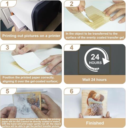 100g Photo Transfer Medium Gel, Gel Medium for Photo Transfer Can Transfer Photos to Wood and Other Hard Surfaces, Ideal for DIY Craft Enthusiasts to Decorate Their Home in Saudi Arabia