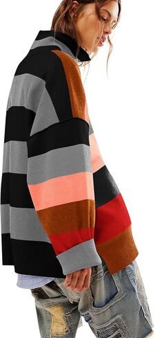 Yousify Oversized Womens Sweaters Fall 2024 Half Zipper Turtleneck Sweater Long Sleeve Tops S-2XL in Saudi Arabia