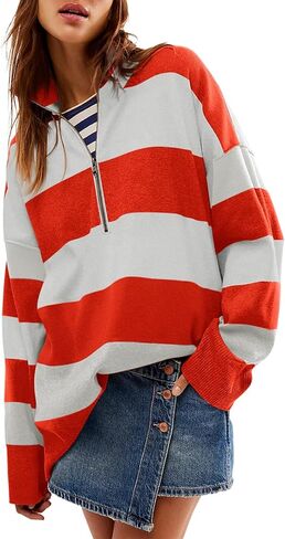 Yousify Oversized Womens Sweaters Fall 2024 Half Zipper Turtleneck Sweater Long Sleeve Tops S-2XL in Saudi Arabia