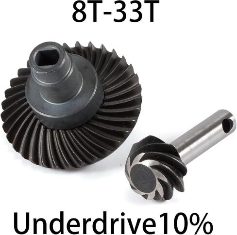 Overdrive Underdrive Helical Axle Gear Set 24/8T 27/8T 30/8T 33/8T for Axial SCX10 AR44 AR45 Capra Axle VS4-10 F9 Phoenix F10 (33T 8T) in Kuwait