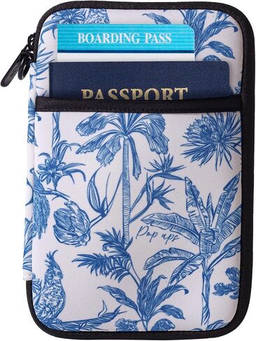 POPUPS Passport Travel Wallet for Women - Large Multiple Document Organizer and Holder with Wristlet (Black) in Kuwait