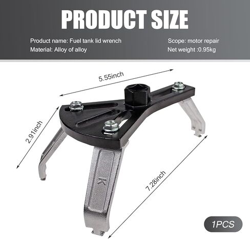 قطعة واحدة من أداة تركيب غطاء مضخة خزان وقود السيارة، مفتاح ربط مضاد للانزلاق 4.52 بوصة - 7.28 بوصة قابل للتعديل، مفكك متعدد الوظائف موفر للعمالة، متوافق مع مرسيدس بنز بي إم دبليو أودي (أسود) in Kuwait