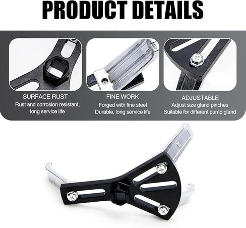 قطعة واحدة من أداة تركيب غطاء مضخة خزان وقود السيارة، مفتاح ربط مضاد للانزلاق 4.52 بوصة - 7.28 بوصة قابل للتعديل، مفكك متعدد الوظائف موفر للعمالة، متوافق مع مرسيدس بنز بي إم دبليو أودي (أسود) in Kuwait