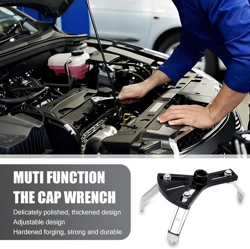 قطعة واحدة من أداة تركيب غطاء مضخة خزان وقود السيارة، مفتاح ربط مضاد للانزلاق 4.52 بوصة - 7.28 بوصة قابل للتعديل، مفكك متعدد الوظائف موفر للعمالة، متوافق مع مرسيدس بنز بي إم دبليو أودي (أسود) in Kuwait