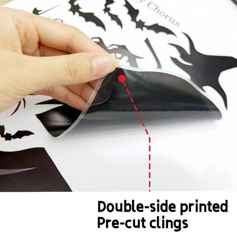 Halloween Decorations Window Clings，Large Witches Window Clings Pumpkin Spider Bats Shop Window Clings，Halloween Window Stickers Decals for Indoor Party Decorations (Witch Stickers) in Saudi Arabia