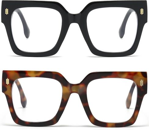 Fashion Oversized Blue Light Blocking Glasses for Women Men Trendy Big Square Frame Computer Eyeglasses in Saudi Arabia