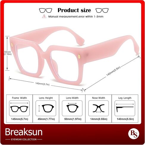Fashion Oversized Blue Light Blocking Glasses for Women Men Trendy Big Square Frame Computer Eyeglasses in Saudi Arabia