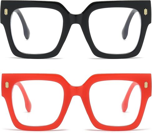 Fashion Oversized Blue Light Blocking Glasses for Women Men Trendy Big Square Frame Computer Eyeglasses in Saudi Arabia