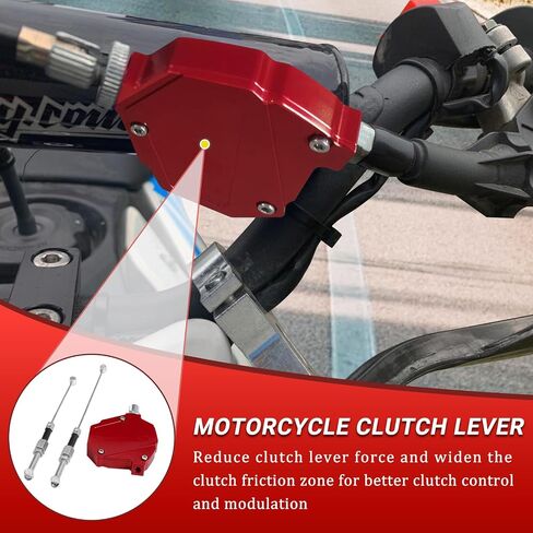 Motorcycle Clutch Lever Cable Kit CNC Aluminum Clutch Economizer with Cable, Universal Easy Pull Clutch Lever- Black in Saudi Arabia