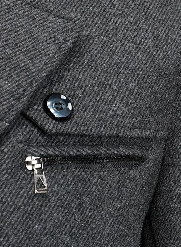 FANARCHER Men's Wool Blend Coats with Detachable Zipper Winter Warm Jakcet Single Breasted Business Windbreaker Pea Coat in Kuwait