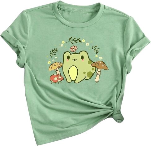 SweatyRocks Girl's T Shirts Cartoon Print Short Sleeve Crew Neck Cute Graphic Tees in Saudi Arabia