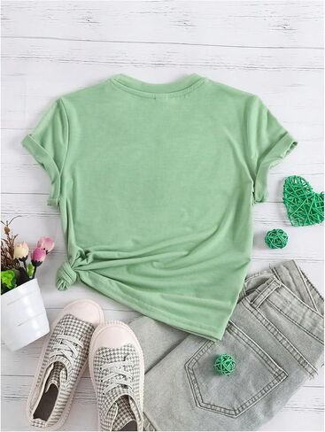 SweatyRocks Girl's T Shirts Cartoon Print Short Sleeve Crew Neck Cute Graphic Tees in Saudi Arabia