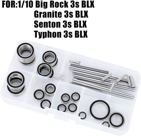 RC لـ 1/10 Big Rock 3s BLX، Senton 3s BLX، Typhon 3s BLX، Granite 3s BLX، مجموعة المحامل وأجزاء ترقية أداة المحمل. أسود. in Saudi Arabia