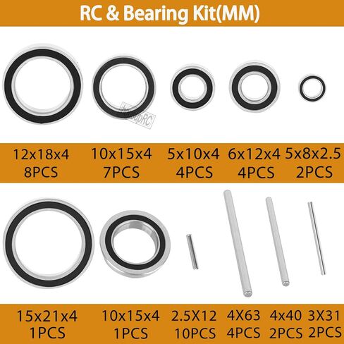 RC لـ 1/10 Big Rock 3s BLX، Senton 3s BLX، Typhon 3s BLX، Granite 3s BLX، مجموعة المحامل وأجزاء ترقية أداة المحمل. أسود. in Saudi Arabia