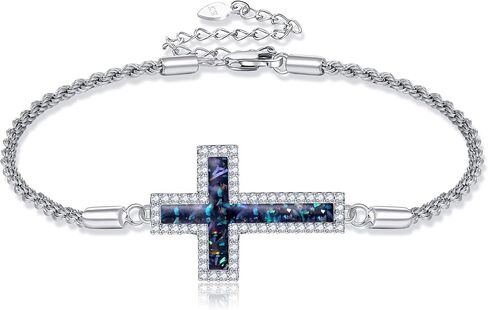 Cross Bracelet 925 Sterling Silver Origami Cross Bracelet Jewelry Gifts for Women Girls in Kuwait
